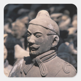 Terra Cotta krijgers in het graf van keizer Qin Sh Vierkante Sticker