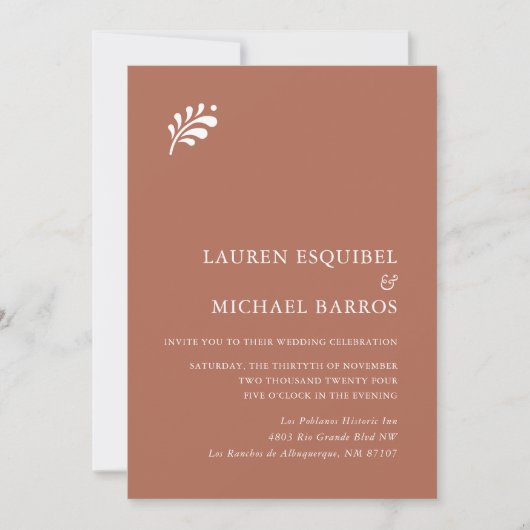 Terra Cotta Mexicaanse bruiloft uitnodiging (Voorkant)