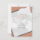 Terra Cotta Minimalistische Casual bruiloft RSVP Kaartje (Voorkant)