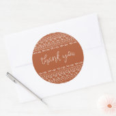 Terra Cotta Modern Boho Bedankt Ronde Sticker (Envelop)