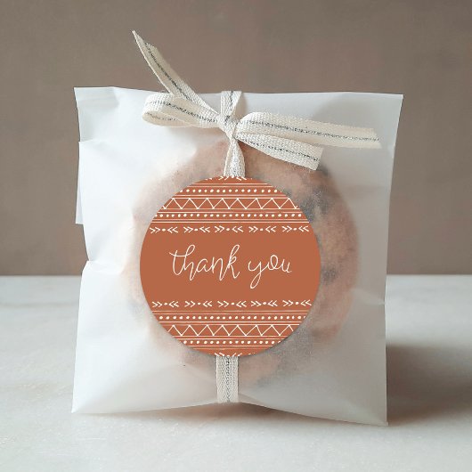 Terra Cotta Modern Boho Bedankt Ronde Sticker