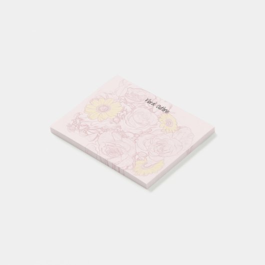 Terra Cotta, Outlining Bouquet Artwork Custom Post-it® Notes (Schuin)