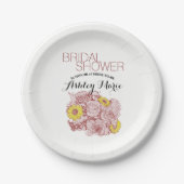 Terra Cotta, Outlining Bouquet Custom Papieren Bordje (Voorkant)