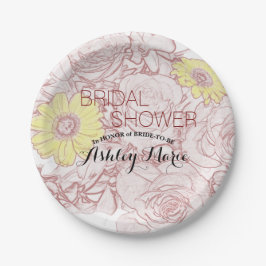 Terra Cotta, Outlining Bouquet Custom Papieren Bordje