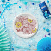 Terra Cotta Outlining Bouquet Papieren Bordje (Feest)