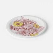 Terra Cotta Outlining Bouquet Papieren Bordje (Gekanteld)