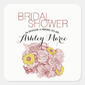 Terra Cotta over Bouquet Artwork Vierkante Sticker (Voorkant)