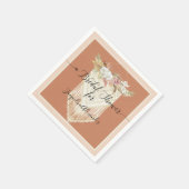 Terra Cotta Pampas Grass Blush Bloemen Bruid Servet (Hoek)