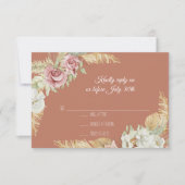 Terra Cotta Pampas Grass Palm Pink Floral Foliage RSVP Kaartje (Voorkant)