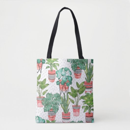 Terra Cotta Planten pottenpatroon. Tote Bag (Voorkant)