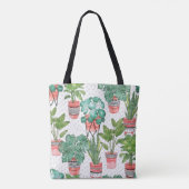 Terra Cotta Planten pottenpatroon. Tote Bag (Achterkant)