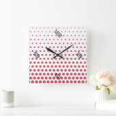 Terra Cotta Polka Dot Modern White Vierkante Klok (Huis)