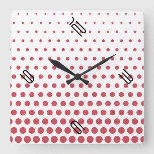 Terra Cotta Polka Dot Modern White Vierkante Klok