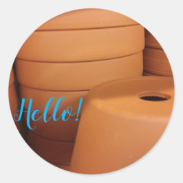 Terra Cotta Pots Ronde Sticker