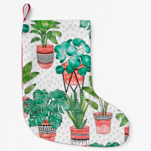 Terra cotta Pots Waterverf House Planten Naadloos  Kleine Kerstsok