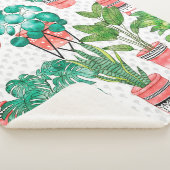 Terra cotta Pots Waterverf House Planten Naadloos Sherpa Deken (3/4)