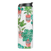 Terra cotta Pots Waterverf House Planten Naadloos Thermosbeker (Gedraaid links)