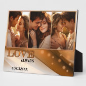 Terra Cotta Retro Boho Foto Trouwplaquette Fotoplaat (Zijkant)