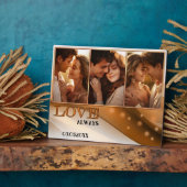 Terra Cotta Retro Boho Foto Trouwplaquette Fotoplaat (Zijkant)