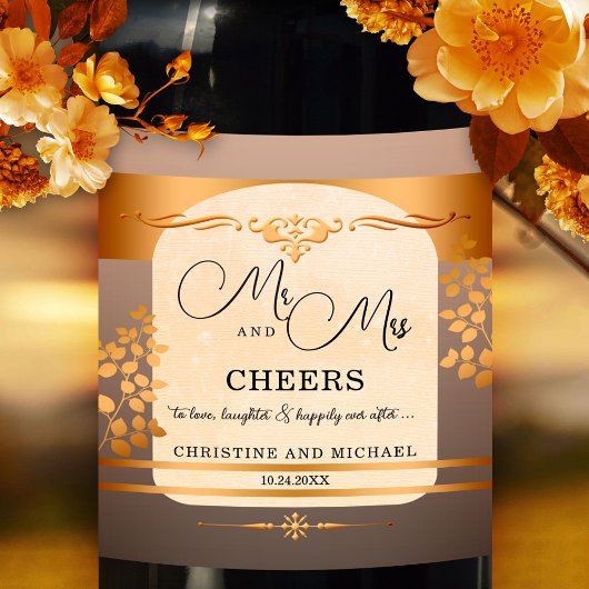 Terra Cotta Roos Gold Weddenschap Wijn Label Etiket