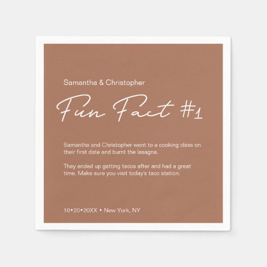 Terra cotta sinaasappel Eenvoudig paar leuk feit b Servet (Voorkant)