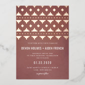 Terra Cotta Southwest Gleam Wedding Folie Uitnodiging (Voorkant)