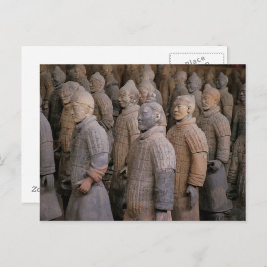 Terra Cotta-strijders in Emperor Qin Shihuang's Briefkaart (Voorkant / Achterkant)