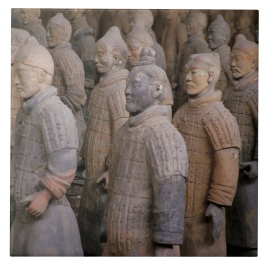 Terra Cotta-strijders in Emperor Qin Shihuang's Tegeltje (Voorkant)