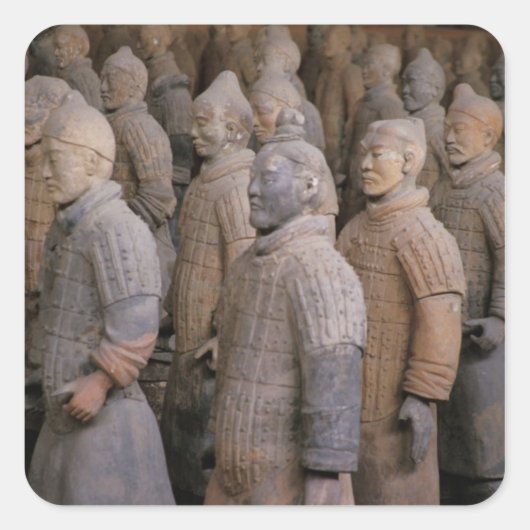 Terra Cotta-strijders in Emperor Qin Shihuang's Vierkante Sticker (Voorkant)