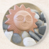 Terra Cotta Sun op Zand en Rocks Zandsteen Onderzetter (Voorkant)