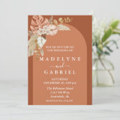 Terra Cotta Tropical Boho Bouquet Arch Kaart (Staand voorkant)