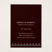 Terra Cotta Turquoise Tribal Earring Display Kaart (Achterkant)