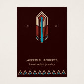 Terra Cotta Turquoise Tribal Earring Display Kaart (Voorkant)