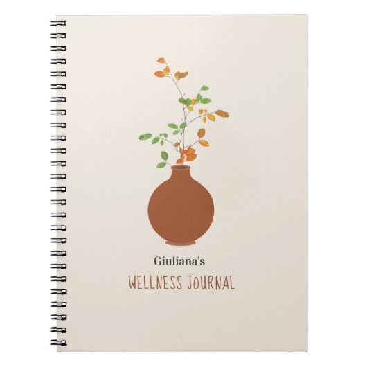 Terra Cotta Vase Self Care Wellness Journal Notitieboek (Voorkant)
