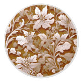 Terra cotta verbrand Sinaasappel Moderne botanisch Keramische Knop (Voorkant)