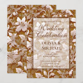 Terra cotta verbrande Sinaasappel Moderne botanisc Kaart (Voorkant / Achterkant)