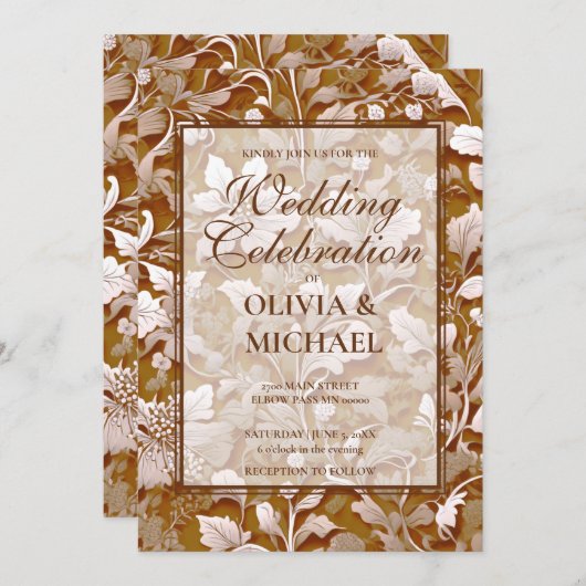 Terra cotta verbrande Sinaasappel Moderne botanisc Kaart (Voorkant / Achterkant)