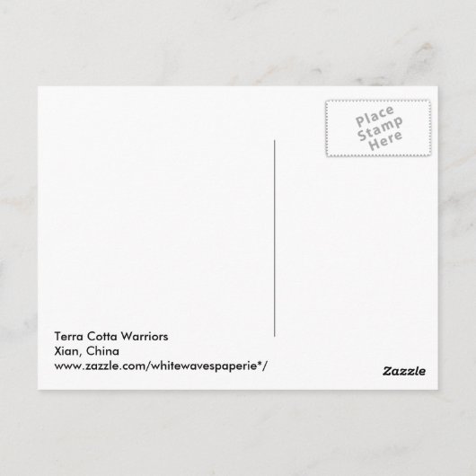 Terra Cotta Warriors Post Card Briefkaart (Achterkant)