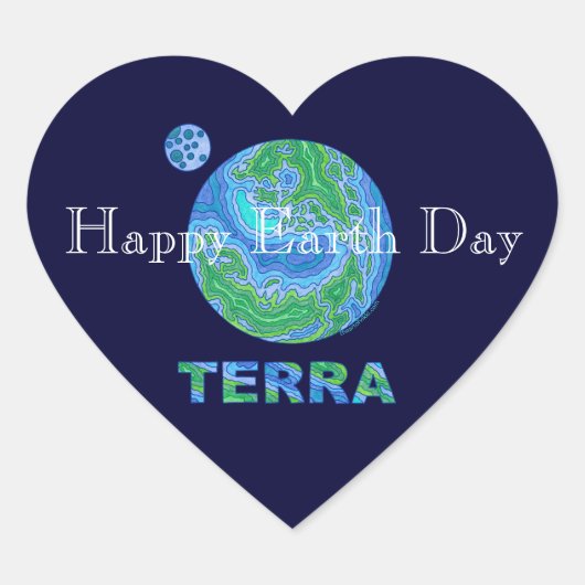 Terra Earth Art Happy Earth Day Stickers (Voorkant)
