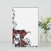 "Terra" Gothic Tattoo Fairy Art Stationery Briefpapier (Staand voorkant)