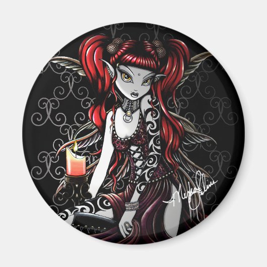 "Terra" Kaarslicht Tattoo Fairy Art Magnet (Voorkant)