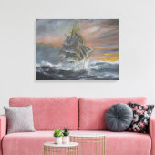 Terra Nova heads into a fierce Gale Dawn Canvas Afdruk (Insitu (Woonkamer))