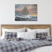 Terra Nova heads into a fierce Gale Dawn Canvas Afdruk (Insitu (Slaapkamer))