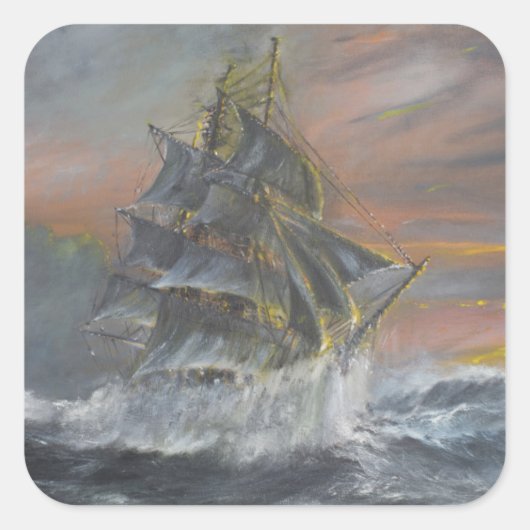 Terra Nova heads into a fierce Gale Dawn Vierkante Sticker (Voorkant)