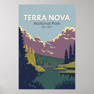 Terra Nova Nationaal Park Canada Reis Kunst Vintag Poster