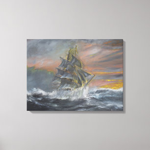 Terra Nova steekt een hevige Gale Dawn tegen Canvas Afdruk
