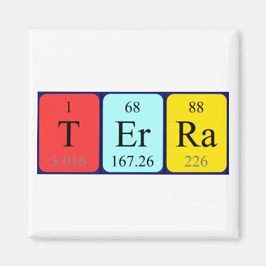 Terra periodiek table name magnet (Voorkant)