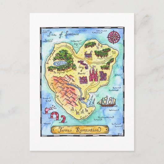 Terra Romantica Map Briefkaart (Voorkant)