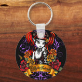 Terra Roos Tattooed Gothic Fae Fantasy Sleutelhang Sleutelhanger (Voorkant)