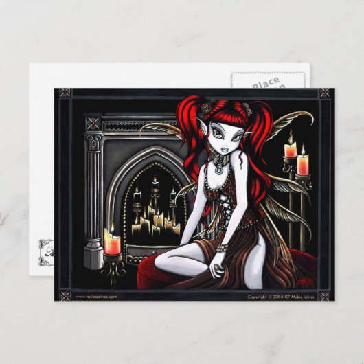 "Terra Two" Red Fire Faery Briefkaart (Voorkant / Achterkant)